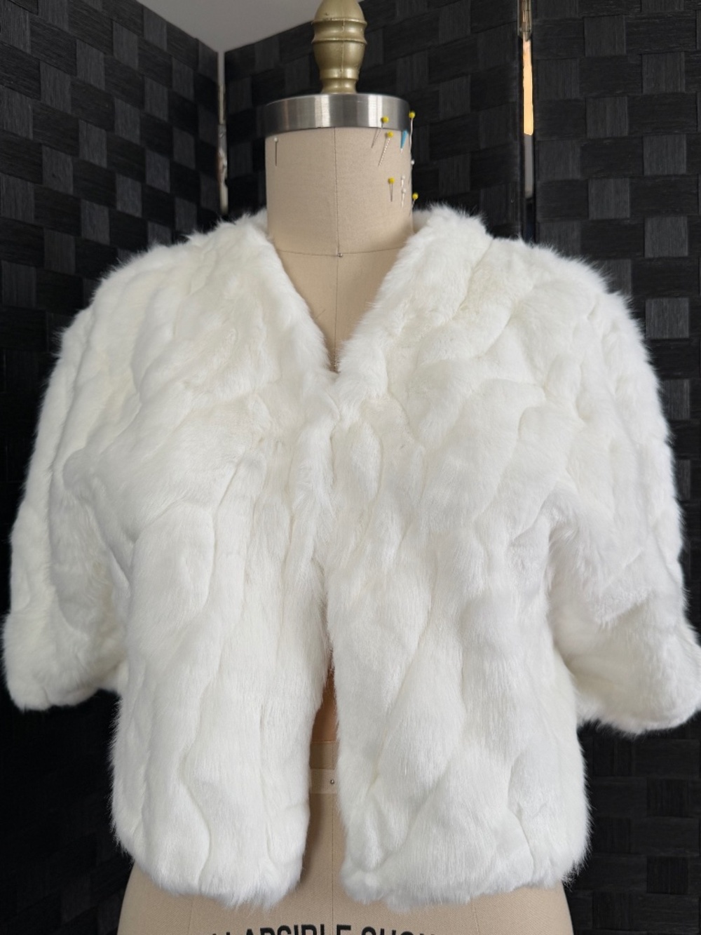 Nordstrom one size white faux fur evening wrap/stole.